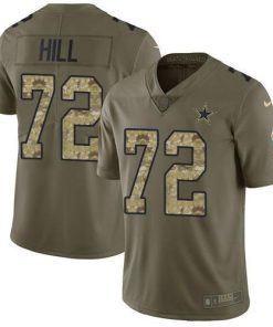 Nike Dallas Cowboys #72 Trysten Hill Olive/Camo Men's Stitched NFL Limited 2017 Salute To Service Jersey Men's
