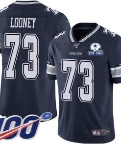 Nike Dallas Cowboys #73 Joe Looney Navy Blue Team Color Men's Stitched With Established In 1960 Patch NFL 100th Season Vapor Untouchable Limited Jersey Men