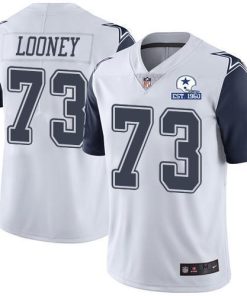 Nike Dallas Cowboys #73 Joe Looney White Men's Stitched With Established In 1960 Patch NFL Limited Rush Jersey Men's