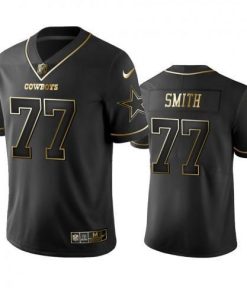 Nike Dallas Cowboys #77 Tyron Smith Black Golden Limited Edition Stitched NFL Jersey Men's