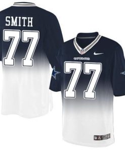 Nike Dallas Cowboys #77 Tyron Smith Navy Blue/White Men's Stitched NFL Elite Fadeaway Fashion Jersey Men's