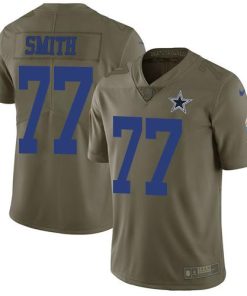 Nike Dallas Cowboys #77 Tyron Smith Olive Men's Stitched NFL Limited 2017 Salute To Service Jersey Men's