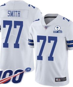 Nike Dallas Cowboys #77 Tyron Smith White Men's Stitched With Established In 1960 Patch NFL 100th Season Vapor Untouchable Limited Jersey Men's