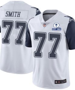 Nike Dallas Cowboys #77 Tyron Smith White Men's Stitched With Established In 1960 Patch NFL Limited Rush Jersey Men's