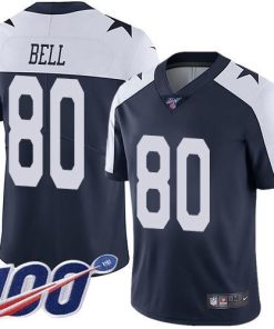 Nike Dallas Cowboys #80 Blake Bell Navy Blue Thanksgiving Men's Stitched NFL 100th Season Vapor Throwback Limited Jersey Men's