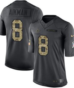 Nike Dallas Cowboys #8 Troy Aikman Black Men's Stitched NFL Limited 2016 Salute To Service Jersey Men's