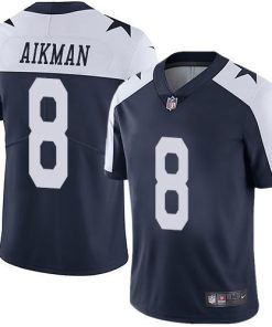 Nike Dallas Cowboys #8 Troy Aikman Navy Blue Thanksgiving Men's Stitched NFL Vapor Untouchable Limited Throwback Jersey Men's