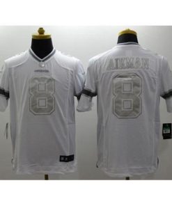 Nike Dallas Cowboys #8 Troy Aikman White Men's Stitched NFL Limited Platinum Jersey Men's