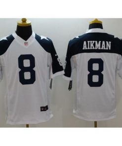 Nike Dallas Cowboys #8 Troy Aikman White Thanksgiving Throwback Men's Stitched NFL Limited Jersey Men's