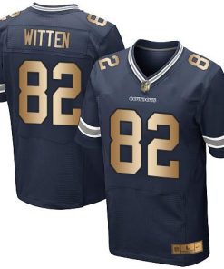 Nike Dallas Cowboys #82 Jason Witten Navy Blue Team Color Men's Stitched NFL Elite Gold Jersey Men's