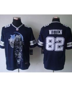 Nike Dallas Cowboys #82 Jason Witten Navy Blue Team Color Men's Stitched NFL Helmet Tri-Blend Limited Jersey Men's