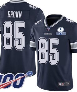 Nike Dallas Cowboys #85 Noah Brown Navy Blue Team Color Men's Stitched With Established In 1960 Patch NFL 100th Season Vapor Untouchable Limited Jersey Men