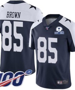 Nike Dallas Cowboys #85 Noah Brown Navy Blue Thanksgiving Men's Stitched With Established In 1960 Patch NFL 100th Season Vapor Untouchable Limited Throwbac