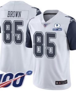 Nike Dallas Cowboys #85 Noah Brown White Men's Stitched With Established In 1960 Patch NFL Limited Rush 100th Season Jersey Men's