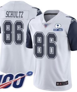 Nike Dallas Cowboys #86 Dalton Schultz White Men's Stitched With Established In 1960 Patch NFL Limited Rush 100th Season Jersey Men's