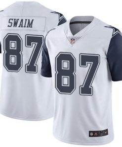Nike Dallas Cowboys #87 Geoff Swaim White Men's Stitched NFL Limited Rush Jersey Men's