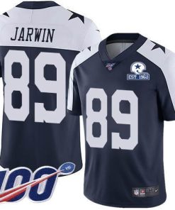 Nike Dallas Cowboys #89 Blake Jarwin Navy Blue Thanksgiving Men's Stitched With Established In 1960 Patch NFL 100th Season Vapor Untouchable Limited Throwb