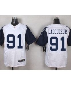 Nike Dallas Cowboys #91 L. P. Ladouceur White Men's Stitched NFL Elite Rush Jersey Men's