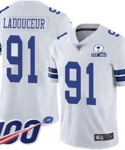 Nike Dallas Cowboys #91 L.P. Ladouceur White Men's Stitched With Established In 1960 Patch NFL 100th Season Vapor Untouchable Limited Jersey Men's