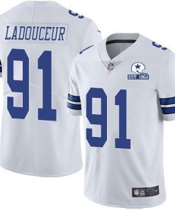 Nike Dallas Cowboys #91 L.P. Ladouceur White Men's Stitched With Established In 1960 Patch NFL Vapor Untouchable Limited Jersey Men's