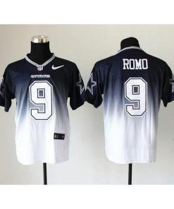 Nike Dallas Cowboys #9 Tony Romo Navy Blue/White Men's Stitched NFL Elite Fadeaway Fashion Jersey Men's