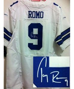 Nike Dallas Cowboys #9 Tony Romo White Men's Stitched NFL Elite Autographed Jersey Men's