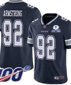 Nike Dallas Cowboys #92 Dorance Armstrong Navy Blue Team Color Men's Stitched With Established In 1960 Patch NFL 100th Season Vapor Untouchable Limited Jer