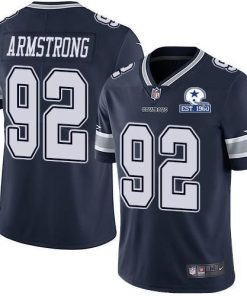 Nike Dallas Cowboys #92 Dorance Armstrong Navy Blue Team Color Men's Stitched With Established In 1960 Patch NFL Vapor Untouchable Limited Jersey Men's