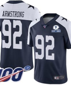 Nike Dallas Cowboys #92 Dorance Armstrong Navy Blue Thanksgiving Men's Stitched With Established In 1960 Patch NFL 100th Season Vapor Untouchable Limited T