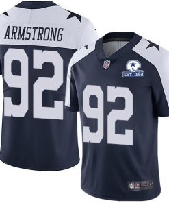 Nike Dallas Cowboys #92 Dorance Armstrong Navy Blue Thanksgiving Men's Stitched With Established In 1960 Patch NFL Vapor Untouchable Limited Throwback Jers