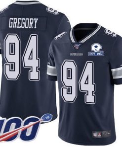 Nike Dallas Cowboys #94 Randy Gregory Navy Blue Team Color Men's Stitched With Established In 1960 Patch NFL 100th Season Vapor Untouchable Limited Jersey