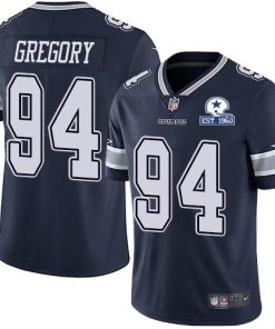 Nike Dallas Cowboys #94 Randy Gregory Navy Blue Team Color Men's Stitched With Established In 1960 Patch NFL Vapor Untouchable Limited Jersey Men's