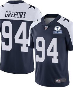 Nike Dallas Cowboys #94 Randy Gregory Navy Blue Thanksgiving Men's Stitched With Established In 1960 Patch NFL Vapor Untouchable Limited Throwback Jersey M