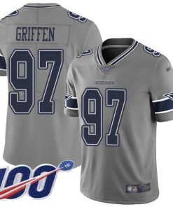 Nike Dallas Cowboys #97 Everson Griffen Gray Men's Stitched NFL Limited Inverted Legend 100th Season Jersey Men's