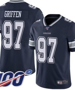 Nike Dallas Cowboys #97 Everson Griffen Navy Blue Team Color Men's Stitched NFL 100th Season Vapor Untouchable Limited Jersey Men's