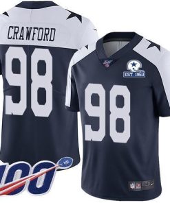Nike Dallas Cowboys #98 Tyrone Crawford Navy Blue Thanksgiving Men's Stitched With Established In 1960 Patch NFL 100th Season Vapor Untouchable Limited Thr