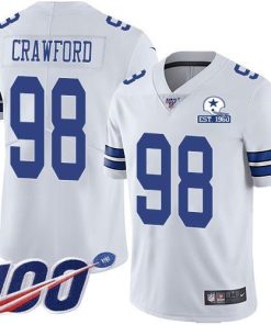 Nike Dallas Cowboys #98 Tyrone Crawford White Men's Stitched With Established In 1960 Patch NFL 100th Season Vapor Untouchable Limited Jersey Men's