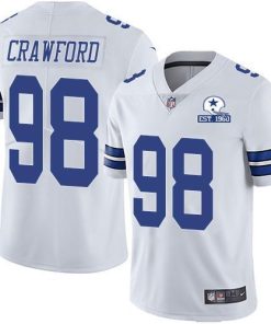 Nike Dallas Cowboys #98 Tyrone Crawford White Men's Stitched With Established In 1960 Patch NFL Vapor Untouchable Limited Jersey Men's