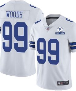 Nike Dallas Cowboys #99 Antwaun Woods White Men's Stitched With Established In 1960 Patch NFL Vapor Untouchable Limited Jersey Men's