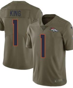 Nike Denver Broncos #1 Marquette King Olive Men's Stitched NFL Limited 2017 Salute To Service Jersey Men's