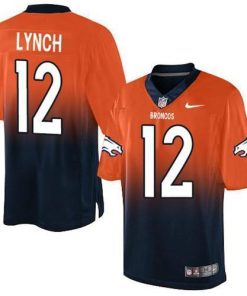 Nike Denver Broncos #12 Paxton Lynch Orange/Navy Blue Men's Stitched NFL Elite Fadeaway Fashion Jersey Men's
