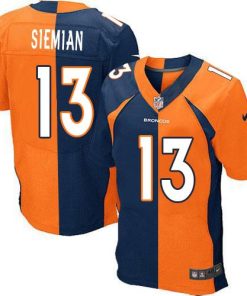 Nike Denver Broncos #13 Trevor Siemian Orange/Navy Blue Men's Stitched NFL Elite Split Jersey Men's