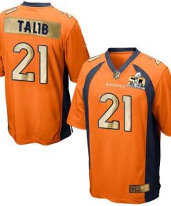 Nike Denver Broncos #21 Aqib Talib Orange Team Color Men's Stitched NFL Game Super Bowl 50 Collection Jersey Men's