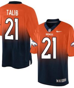 Nike Denver Broncos #21 Aqib Talib Orange/Navy Blue Men's Stitched NFL Elite Fadeaway Fashion Jersey Men's