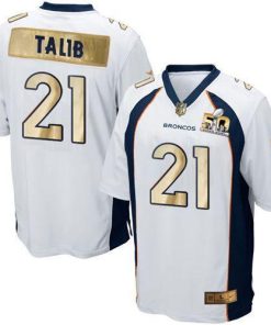 Nike Denver Broncos #21 Aqib Talib White Men's Stitched NFL Game Super Bowl 50 Collection Jersey Men's