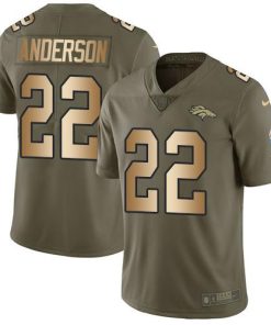 Nike Denver Broncos #22 C.J. Anderson Olive/Gold Men's Stitched NFL Limited 2017 Salute To Service Jersey Men's