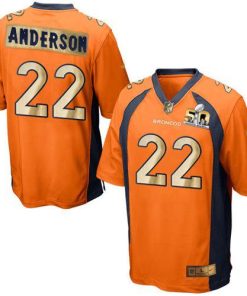 Nike Denver Broncos #22 C.J. Anderson Orange Team Color Men's Stitched NFL Game Super Bowl 50 Collection Jersey Men's