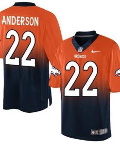 Nike Denver Broncos #22 C.J. Anderson Orange/Navy Blue Men's Stitched NFL Elite Fadeaway Fashion Jersey Men's