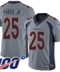 Nike Denver Broncos #25 Chris Harris Jr Gray Men's Stitched NFL Limited Inverted Legend 100th Season Jersey Men's