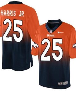 Nike Denver Broncos #25 Chris Harris Jr Orange/Navy Blue Men's Stitched NFL Elite Fadeaway Fashion Jersey Men's
